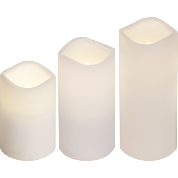 LED Blockljus 3-pack Paul  Vit