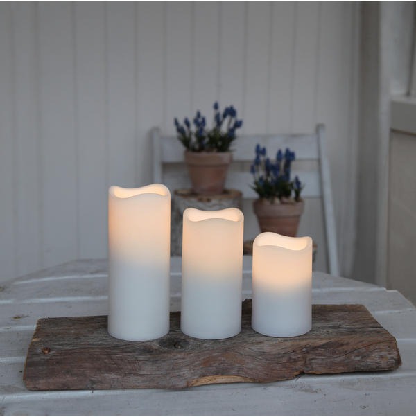 LED Blockljus 3-pack Paul  Vit