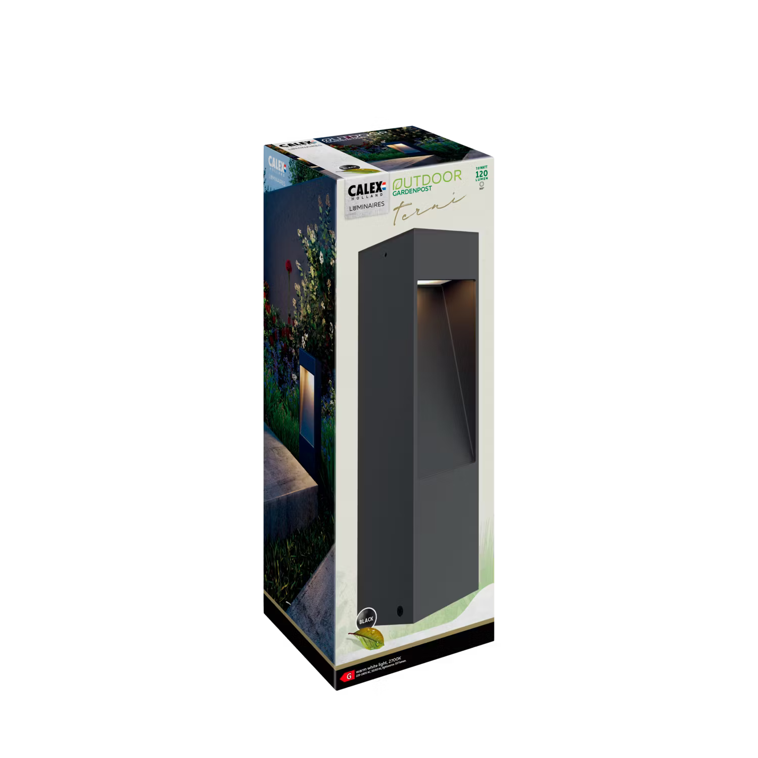 Calex Terni Garden Post - Black